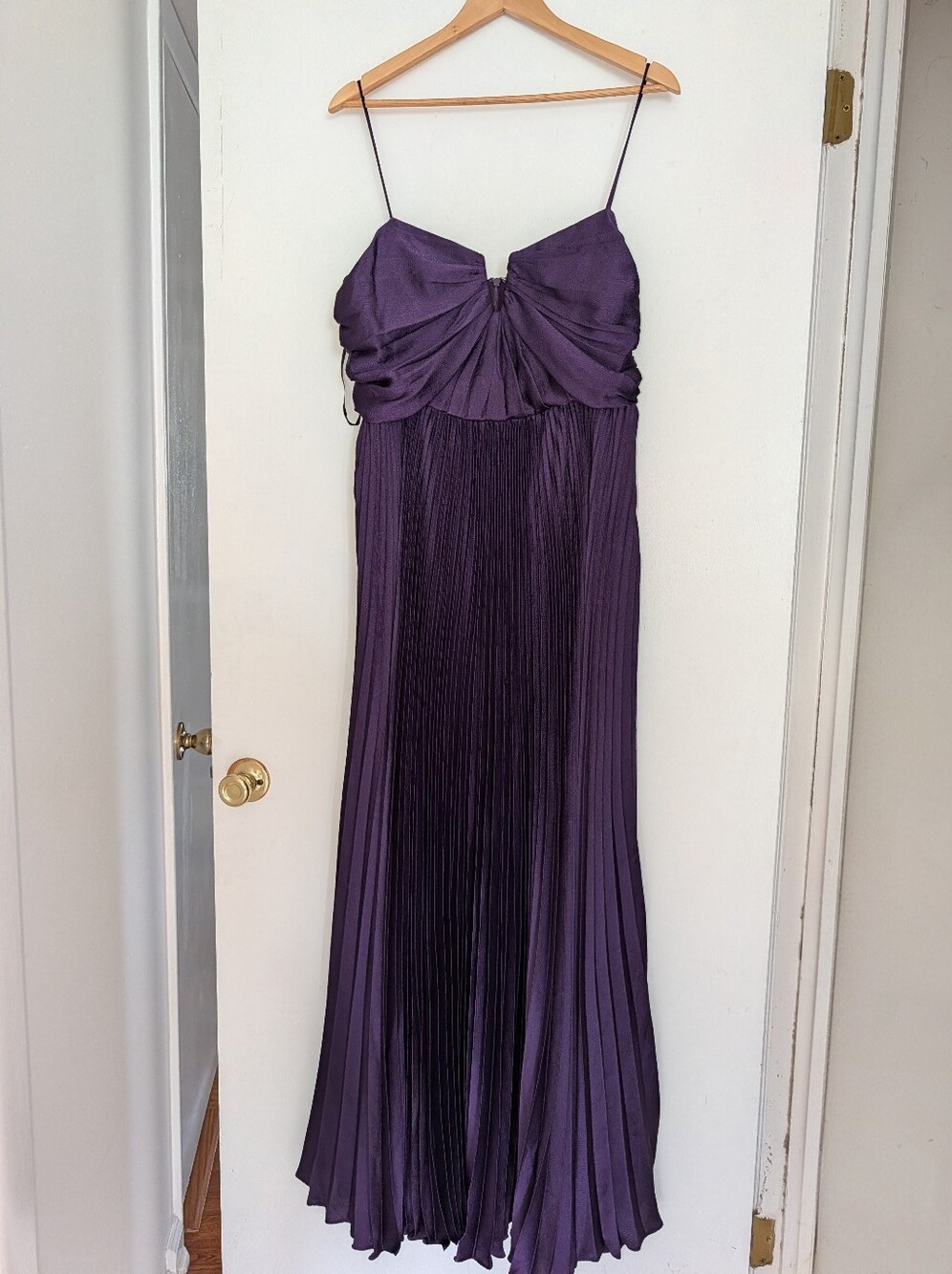 As It May - Annna Hammered Satin Gown Plum Purple Gown